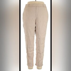 Nic+Zoe Tan Stripe Linen Pants Size 16 EUC